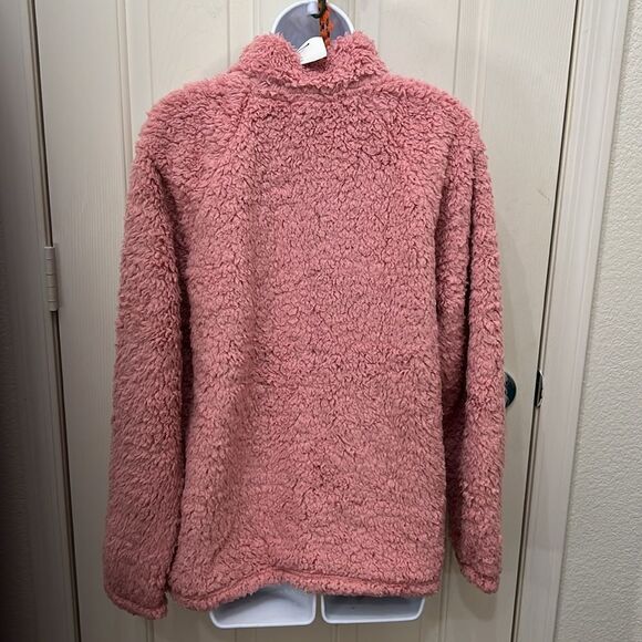 Dittos Quarter-Zip Jacket Super Cozy Sherpa XLarge Pink Warm Soft Comfy Winter - Picture 11 of 13